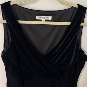 Evan Picone Black Sleeveless V-Neck Midi Dress